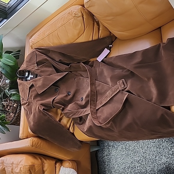 Corrin Faux Suede Trench Coat - Picture 11 of 16